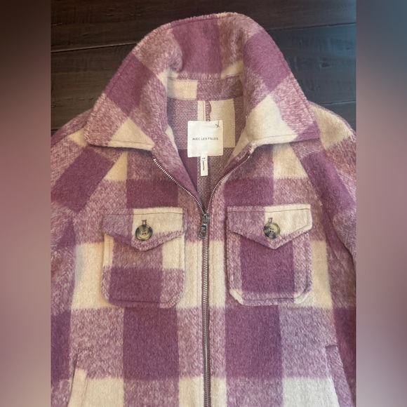 Avec Les Filles pink plaid preppy cozy winter girly feminine jacket size XS - Picture 4 of 6